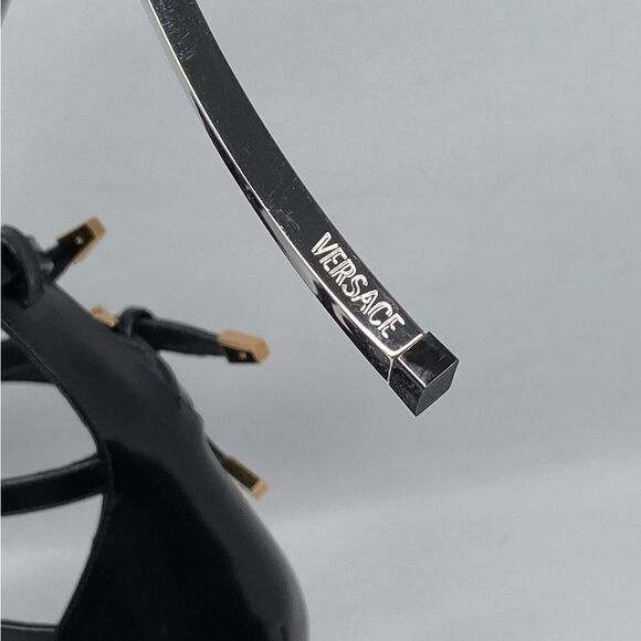 Versace Pin Point Leather Ankle Strap Pumps - Picture 8 of 14